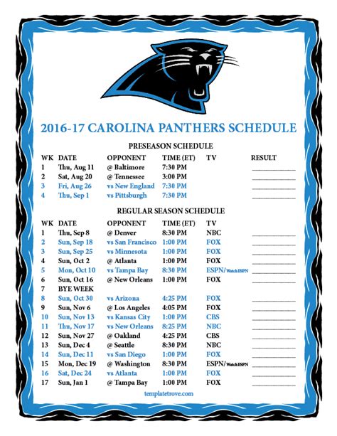 2016 carolina panthers record